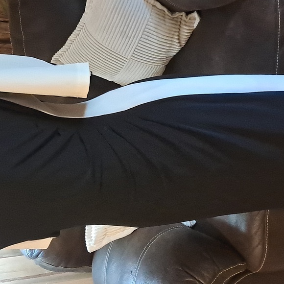 Lauren Ralph Lauren Women Colorblock Dress Side Ruched Black White Size 8 - Picture 7 of 10